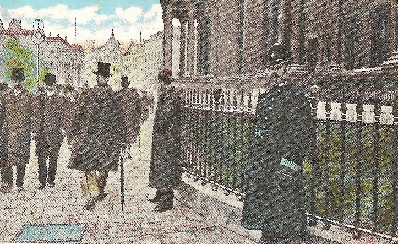 Londons Polizei am Trafalgar Square 1909