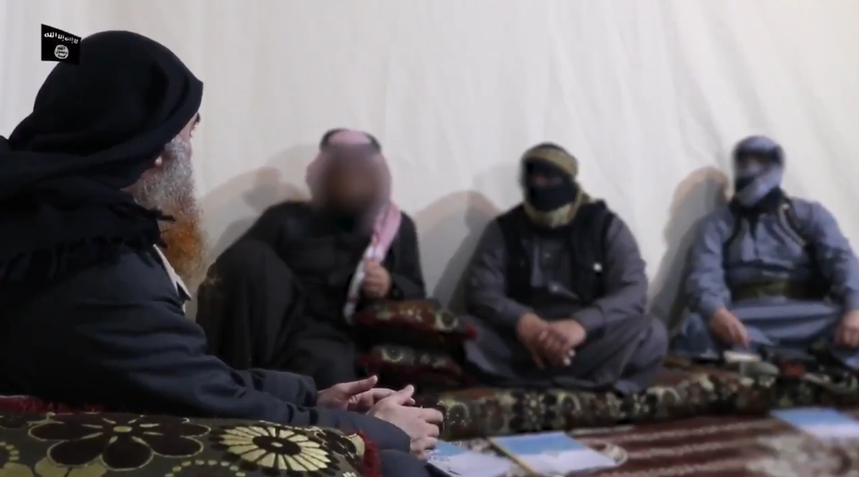 Abu Bakr al-Baghdadi mit seinen Anhängern