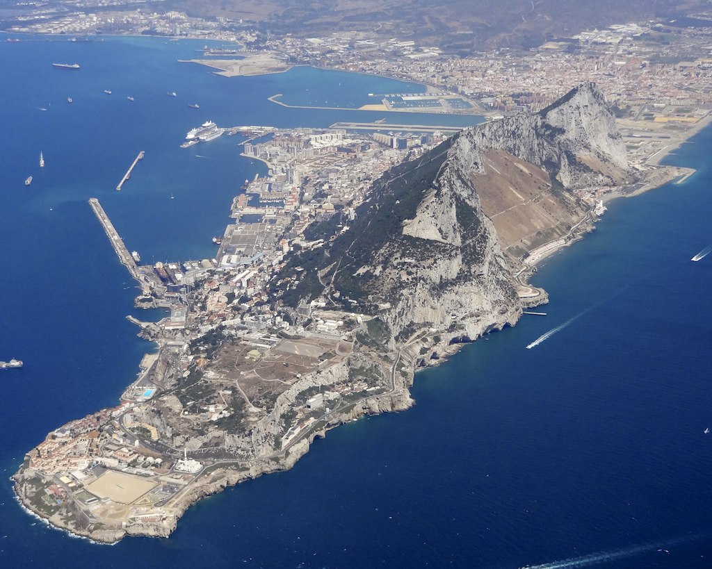 Gibraltar vom Flugzeug aus